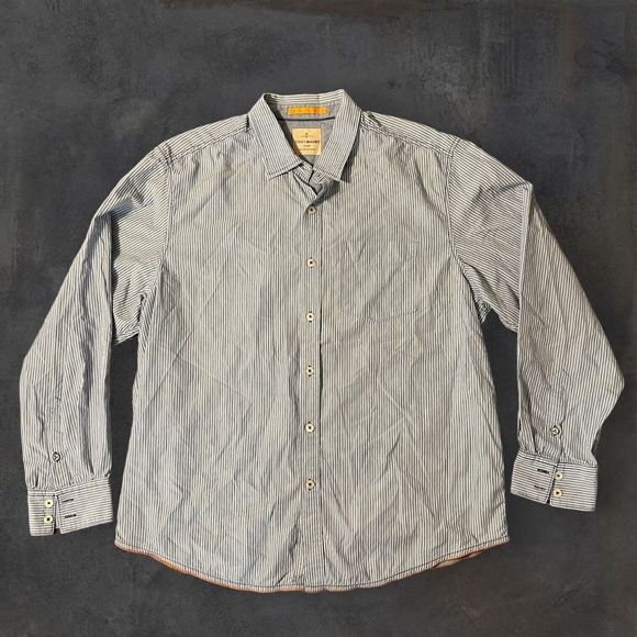 Tommy Bahama Jeans Men's Size XL Long Sleeve Button Down Shirt Striped Cotton - Picture 1 of 8